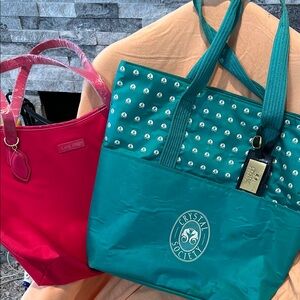 Lancôme pink Crystal Society Teal Tote Bag